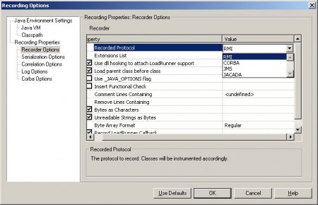 LoadRunner Java Record-Replay protocols