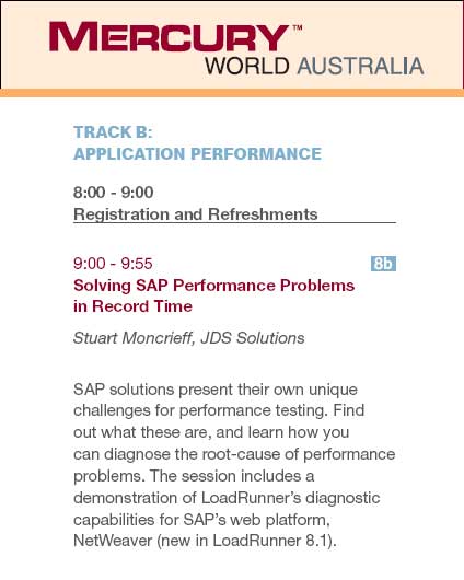 Mercury World Australia presentation - Solving SAP Performance Problems in Record Time