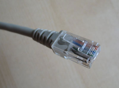 Network cable, top view (credit: Quark67, Wikimedia Commons)