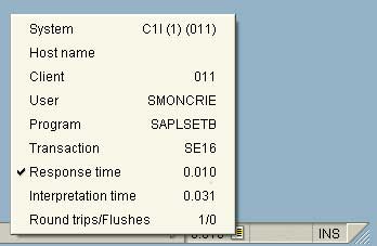 SAP client response timer