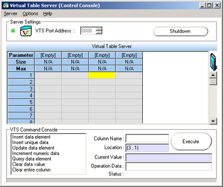 Mercury Virtual Table Server (VTS)