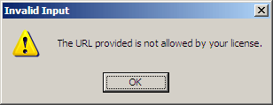 WebInspect - The URL provided is not allowed by your license