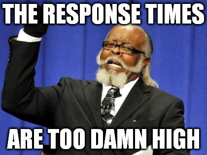 Response times are too damn high meme